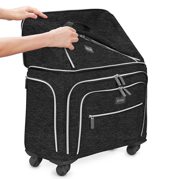 Biaggi Lift Off! Expandable Carry-On to Check-In Rolling Luggage Black - Picture 3 of 7